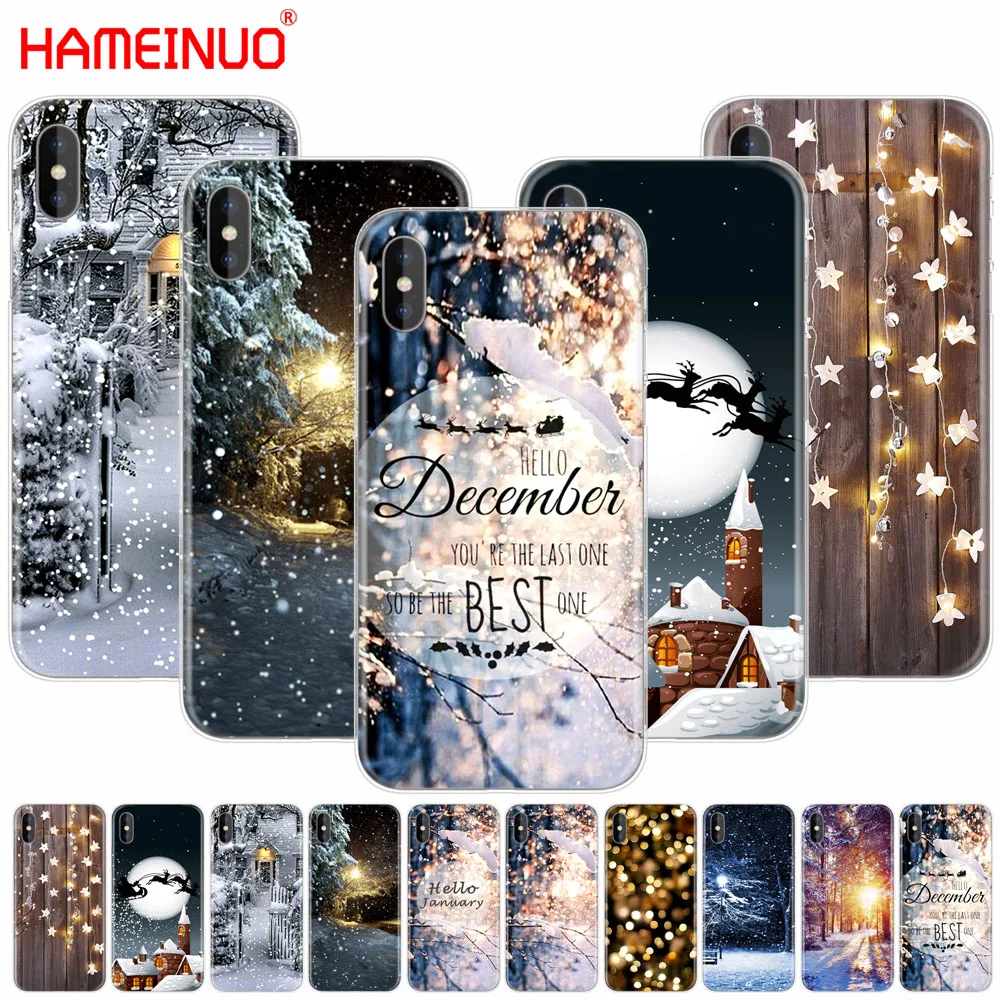 HAMEINUO зимний светлый Снежный чехол для сотового телефона с изображением пейзажа