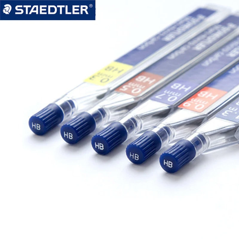 Staedtler 250 механический карандашные грифели 5 трубок пакеты для 2B/HB 0,3/0,5/0,7/0,9/1,3 мм офисные и школьные канцелярские принадлежности