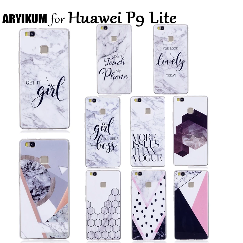 

ARYIKUM Soft Silicone Case For Huawei P9 P 9 Lite P9Lite Case Marble Phone Accessories Cover For Hauwei Hawei Huawai P9 Lite