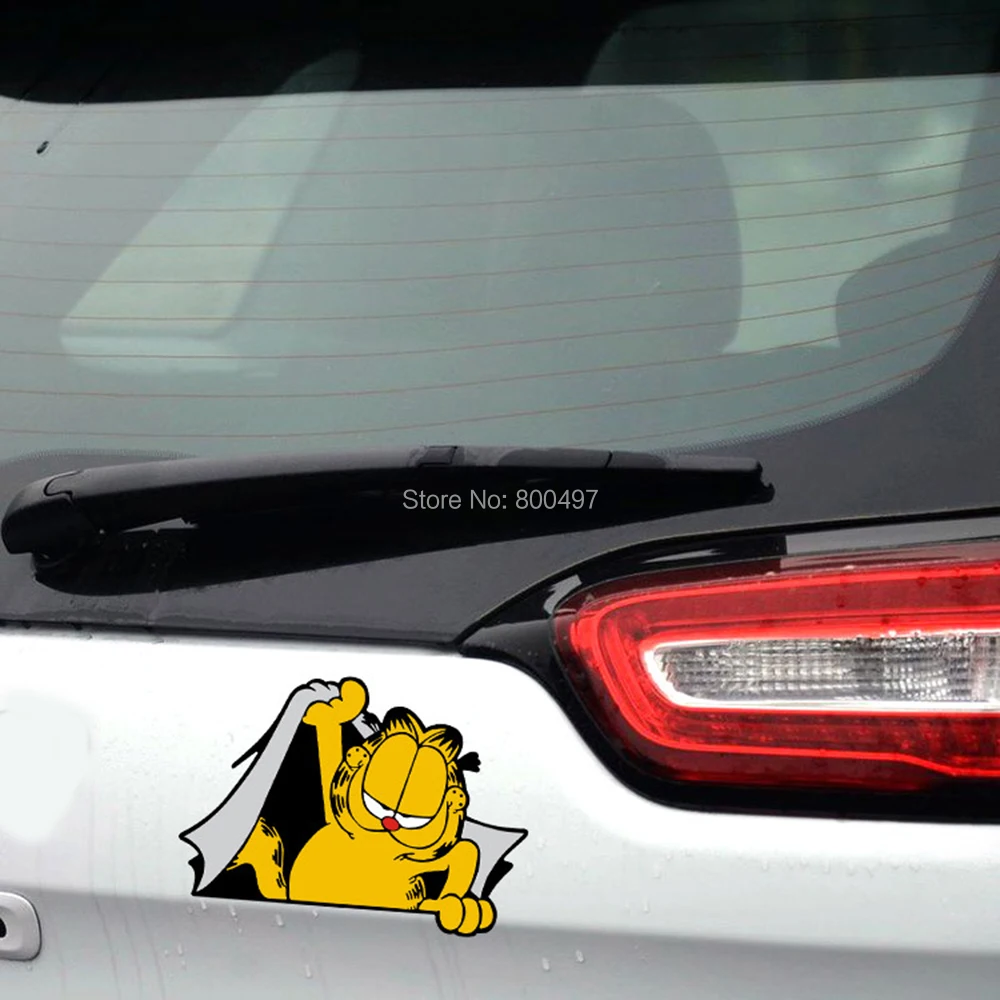 

Funny Decasl Car Styling Garfield Car Sticker Decal Bumper Stickers Whole Body Decal for Tesla Chevrolet VW Mazda Honda Kia Lada