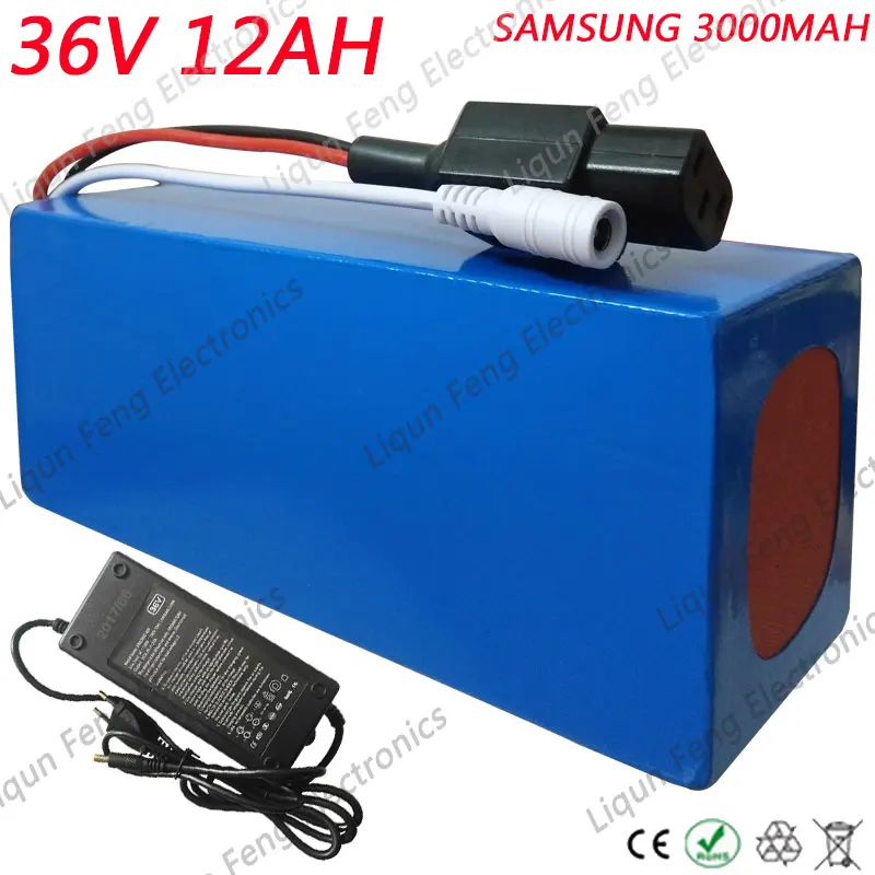 Free Shipping E Bike Battery 36V 12AH 350W use Samsung 3000mAh Cell