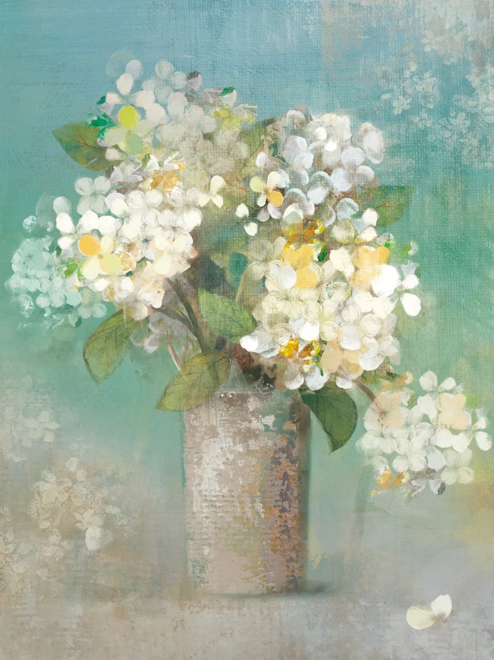 Hydrangea Wall Art green still life canvas hand painted oil painting picture print Hydrangea Wall Art green still life canvas hand painted oil painting picture print