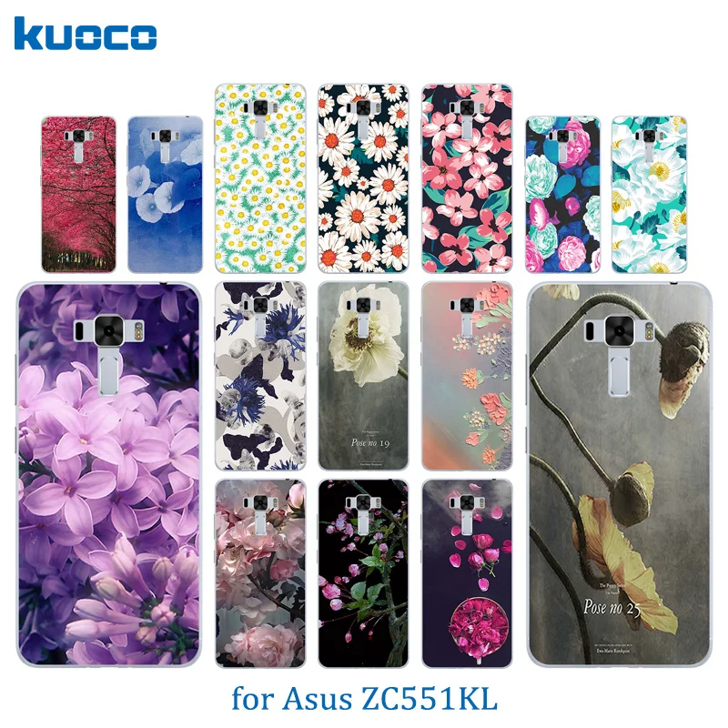 Роскошный ТПУ для Asus Zenfone 3 Laser ZC551KL чехол телефона с цветущим узором Мягкая