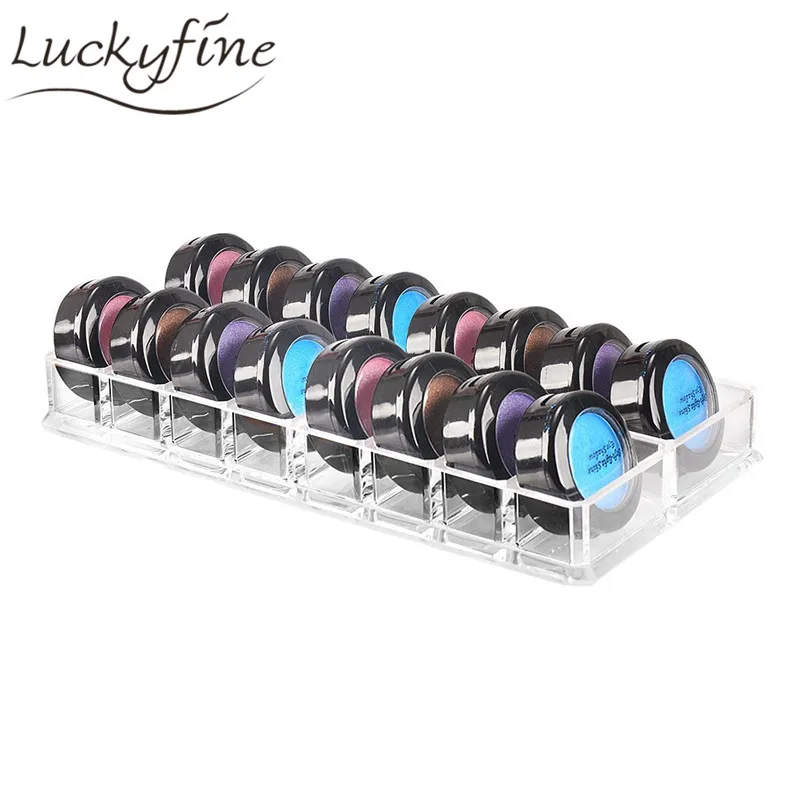 

16 Grids Cosmetics Eyeshadow Organizer Clear Acrylic Desk Lipstick Storage Box Makeup Jewelry Show Shelf Stand 22x12x2.5cm