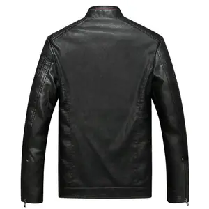 Image 2 - Куртка COMLION мужская из искусственной кожи, Классическая мотоциклетная ковбойская куртка, верхняя одежда, бархатные толстые пальто, Модель C46