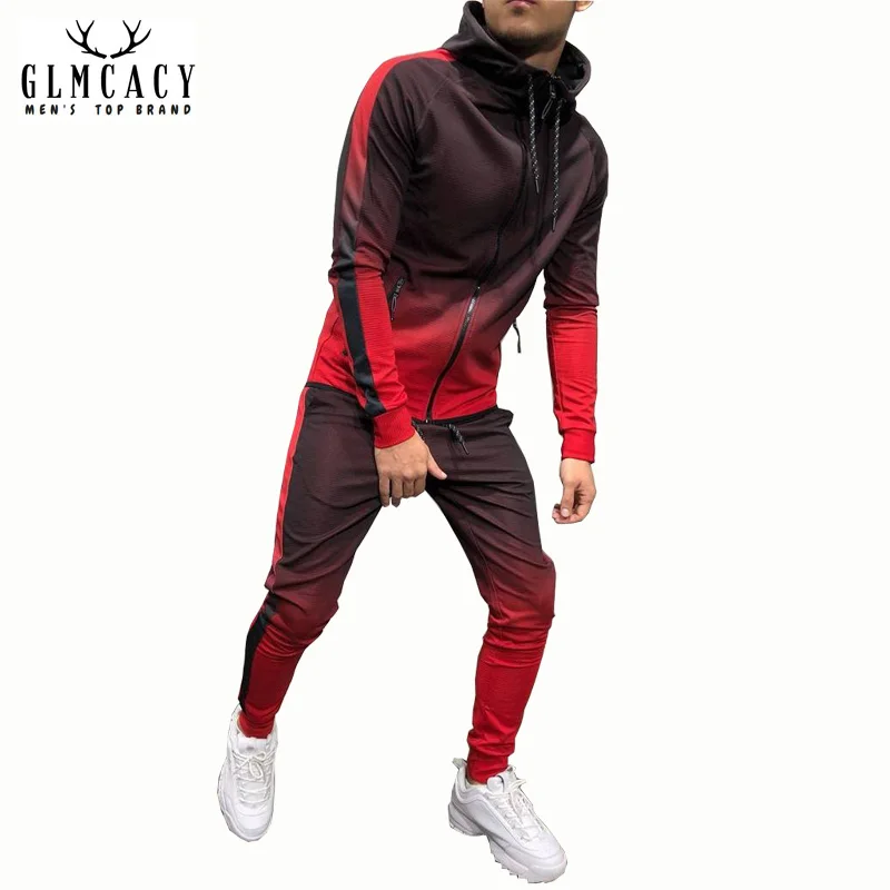 Herren Athleisure Set mit Reißverschluss - Texturierte Jacke & Jogginghose