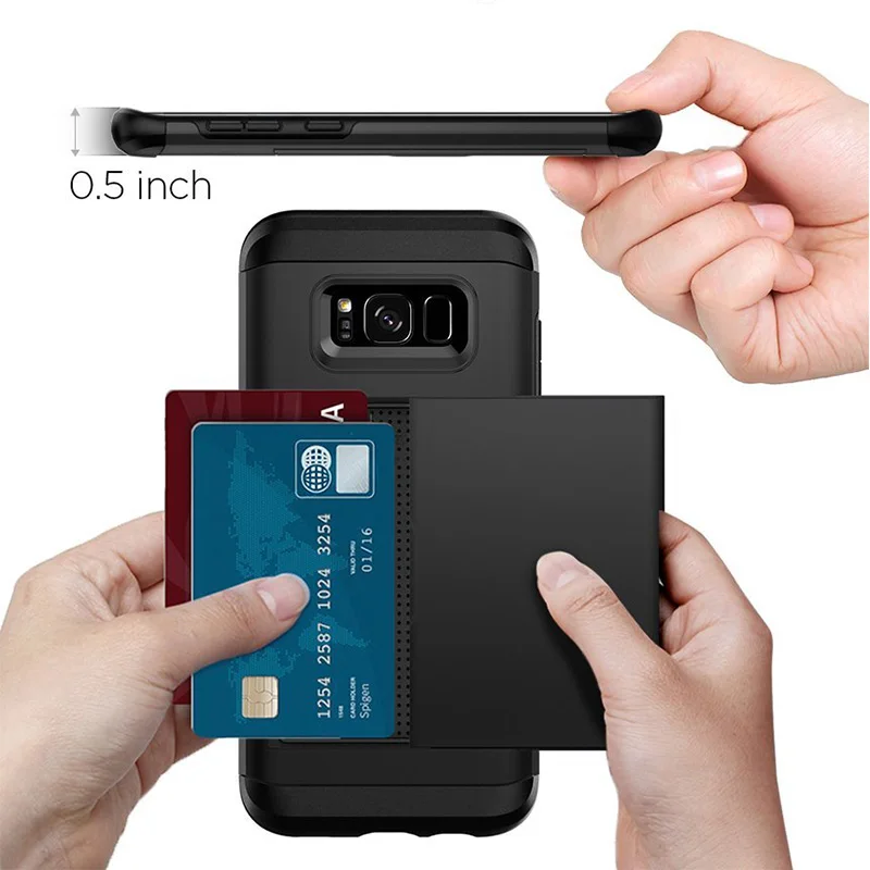 Ascromy-Slim-Armor-CS-For-Galaxy-S8-Plus-Case-Dual-Layer-Wallet-Design-Card-Slot-Holder-Cover-for-Samsung-S8-Plus-Accessories-1 (4)