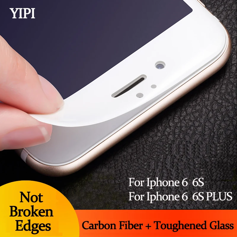 YIPI 3D Curved Edge Full Cover Tempered Glass for Iphone 6 s 6S Plus Premium Screen