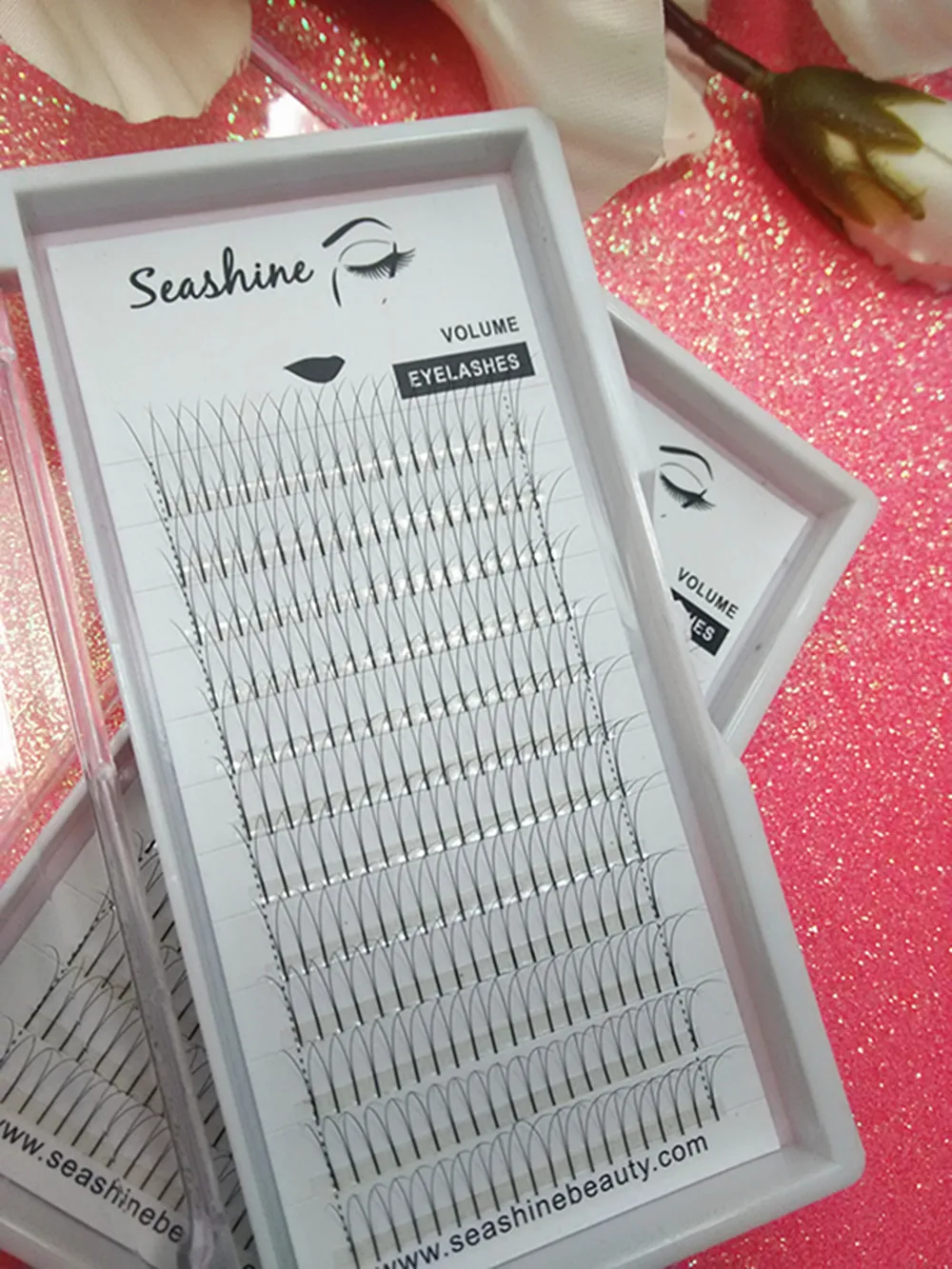

1 Tray 2D Premade Fans Fake Eyelash Extension Customize Logo C D Curl Volume Lash Individual For Makeup Soft Lash Free Shipping