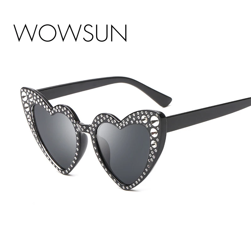 sunglasses with heart rhinestone