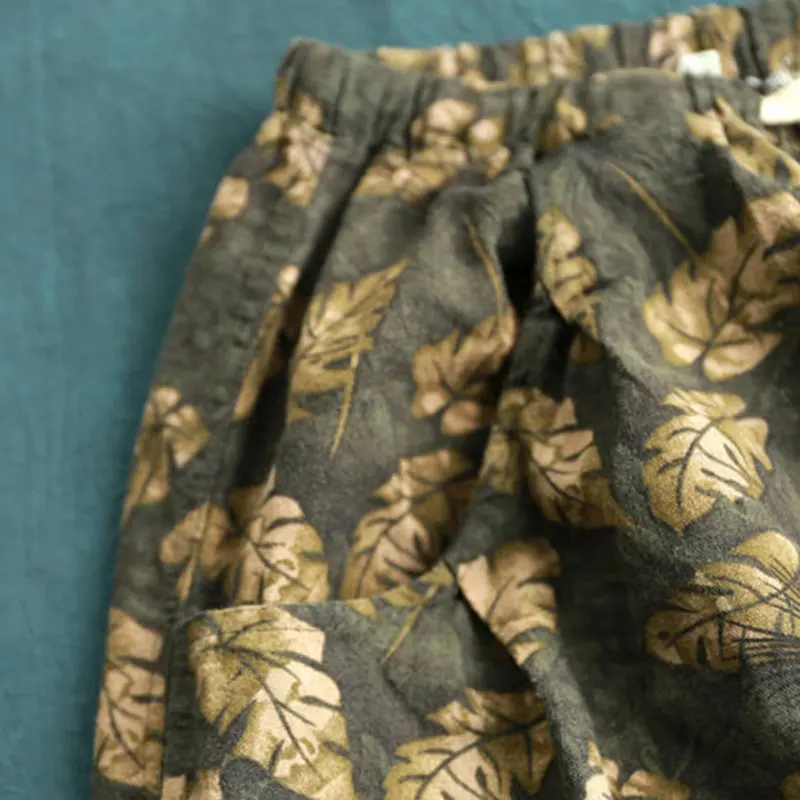 Новая Осенняя Женская юбка большого размера винтажный Хлопок Лен с рисунком Высокая талия юбка дизайн шнурок свободная длинная юбка наивысшего качества D96