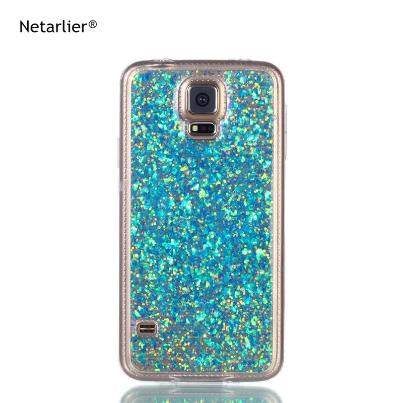 Netarlier Luxury Glitter Flashing Powder Case For Samsung S5 Bling Sequins Soft TPU Cover Phone Back Cases Note 8 |