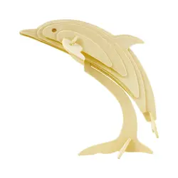 3D своими руками Деревянный конструктор собран море животные брелок в виде дельфинов окрашенные цвет развивающие игрушки подарок для детей
