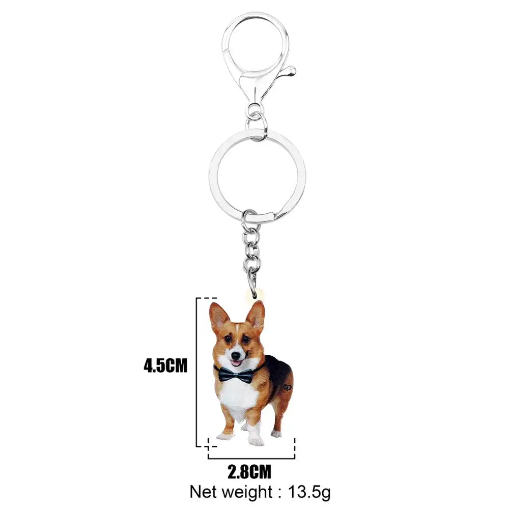 WEVENI оригинальные акриловые уникальные брелки для собак Corgi модные дизайнерские