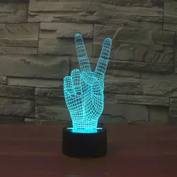 7 светящихся цветов светодиодный ночник 3D иллюзия ручная Виктория настольная лампа креативный домашний декор сенсорный выключатель USB