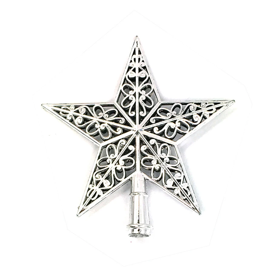 

Cute Colorful Star Christmas Tree Top hollow five-pointed stars Sparkle Hang Xmas Decoration Ornament Treetop Topper Dimensional