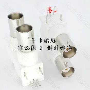 

50pcs/lot Double Layer BNC Female Plug Duplex White Plastic Socket