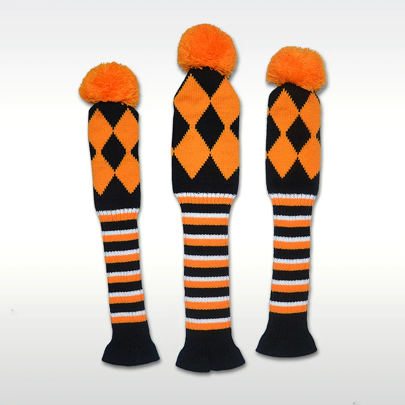 3pcs/set Stripe Kniting Golf Driver Wood Head Covers Knit Wool 1 3 5 Fairway Protect Headcover with Number Tag 3pcs/set Stripe Kniting Golf Driver Wood Head Covers Knit Wool 1 3 5 Fairway Protect Headcover with Number Tag