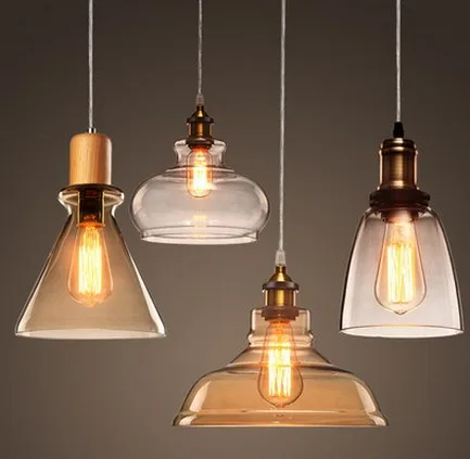Edison Loft Style Wood Gl Droplight Vintage Pendant Light Edison Loft Style Wood Gl Droplight Vintage Pendant Light Fixtures Dining Room Hanging Lamp Home Lighting