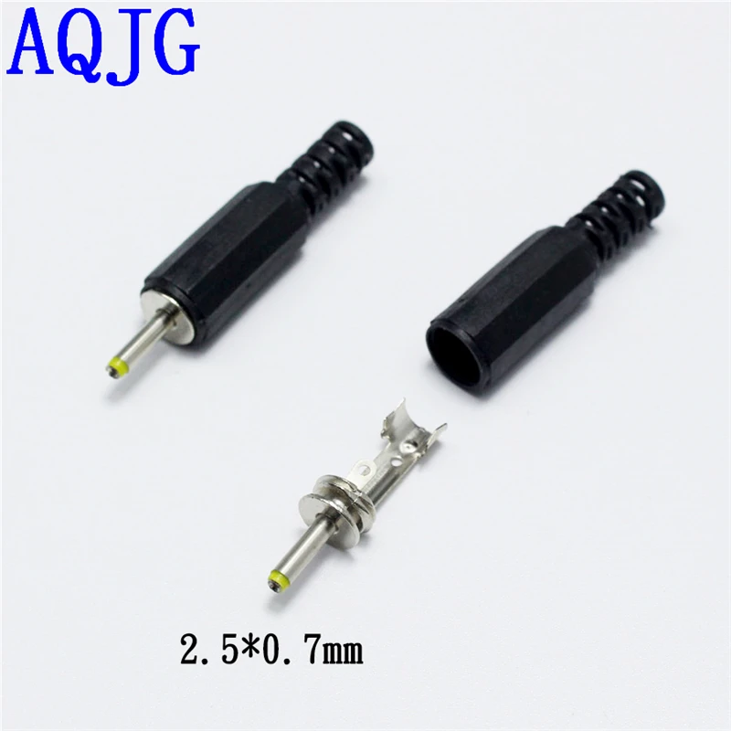 10 pcs 2.5X0.7mm DC Power Plug Male Jack Plugs Socket Kit DIY Adapter