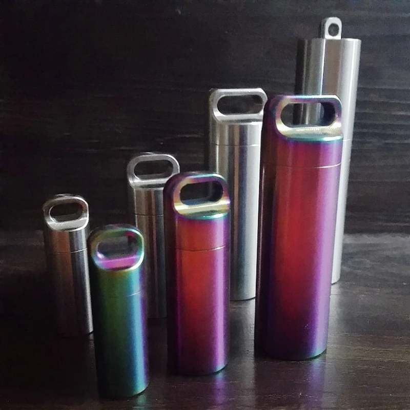 

EDC Camping Survival Waterproof Pill Box Container 304 Stainless Steel Medicine Bottle Outdoor Portable Multi Tools High Quality