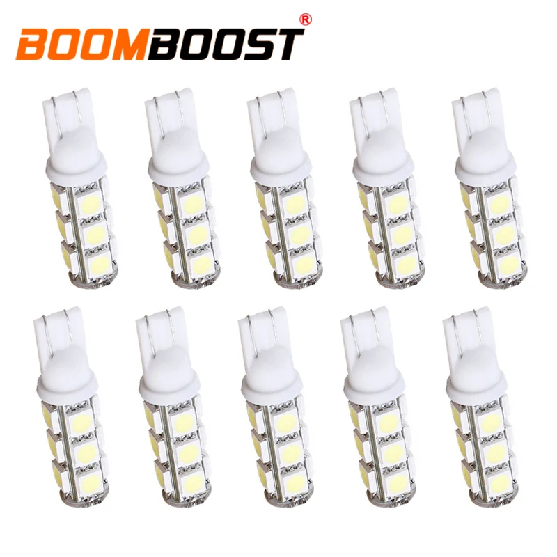 Лучшие продажи 10 шт. автомобиль светодиодный лампы 13SMD 5050 Габаритные фонари автомобильные танкетке белого света DC12V