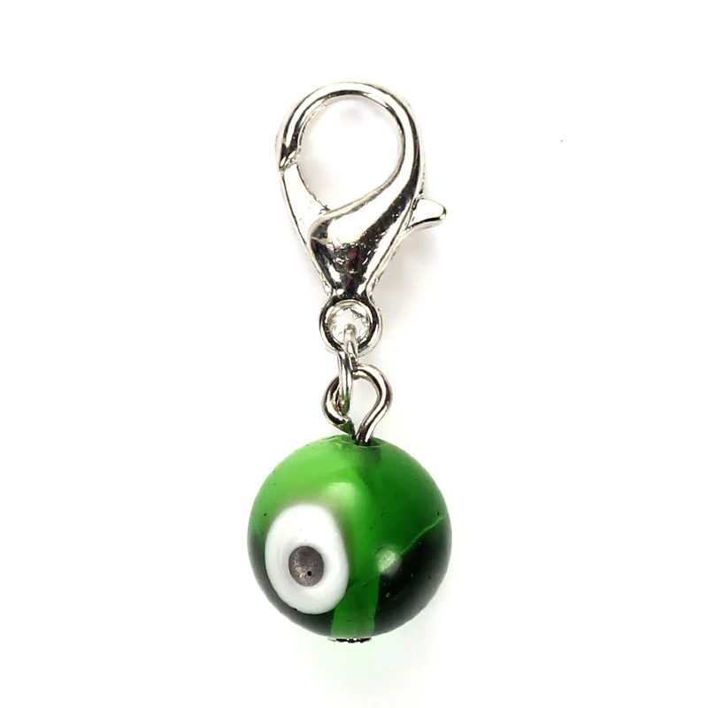 Lucky Eye 5/6pcs/lot Colorful Evil Eye Beads Charms Lobster Clasp Pendant Brooch Key Chain Jewelry Accessories Findings EY4922