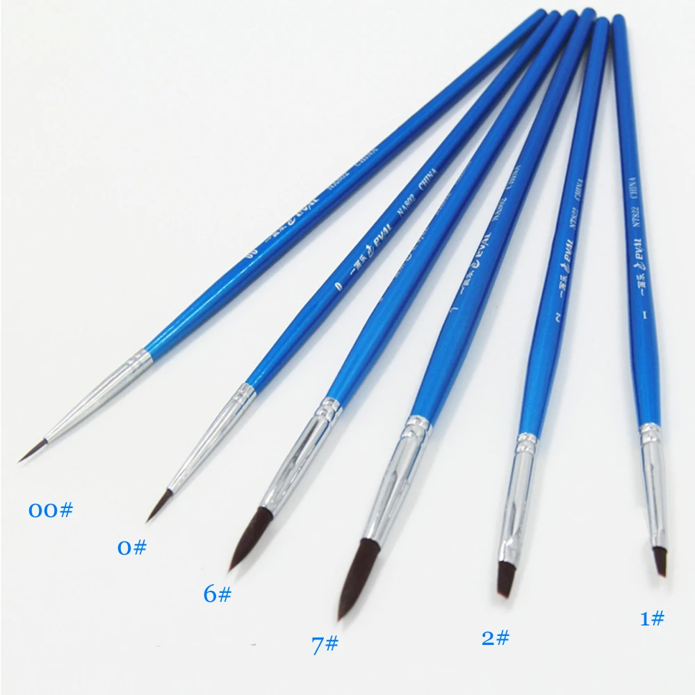 

6 pcs/set, Dental Lab Porcelain Section Applying Porcelain Pen,Ceramic brush/Glazing Pen/00#/0#/1#/2#/6#/7#