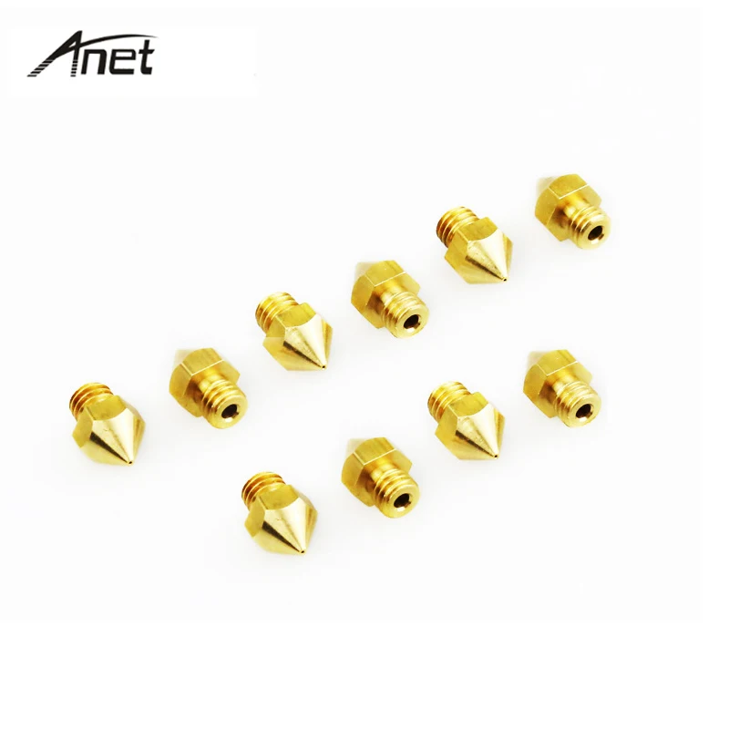 

Whole 10pcs/lots 3D Printer MK8 Nozzle Mixed Size 0.2/0.3/0.4/0.5mm Print Head For Makerbot Ultimaker 3D Printer 1.75MM Filament