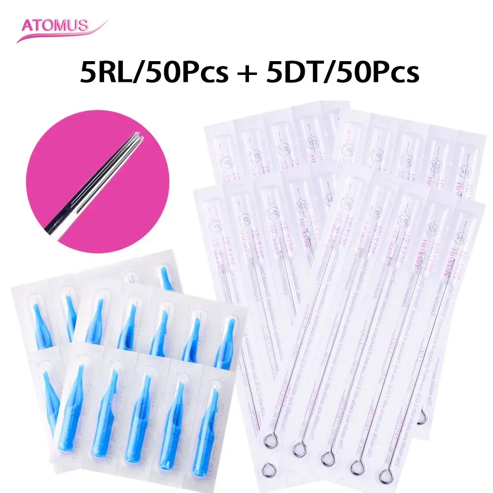 5RL Tattoo Needles Tattoo Tips Nozzle Agujas Tatuaje Frivolite Naalden