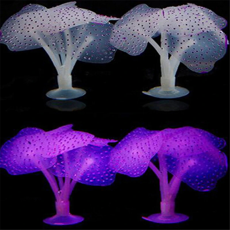 

Sucker Coral Aquarium Artificial Coral Silicone Plant With Ornament Water Landscape Decor Fish Tank Accessories Artificial