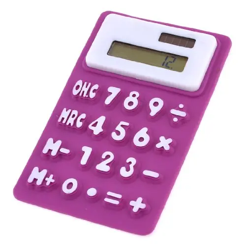 THGS New Purple White Soft Silicone 8 Digits LCD Display Electronic font b Calculator b font
