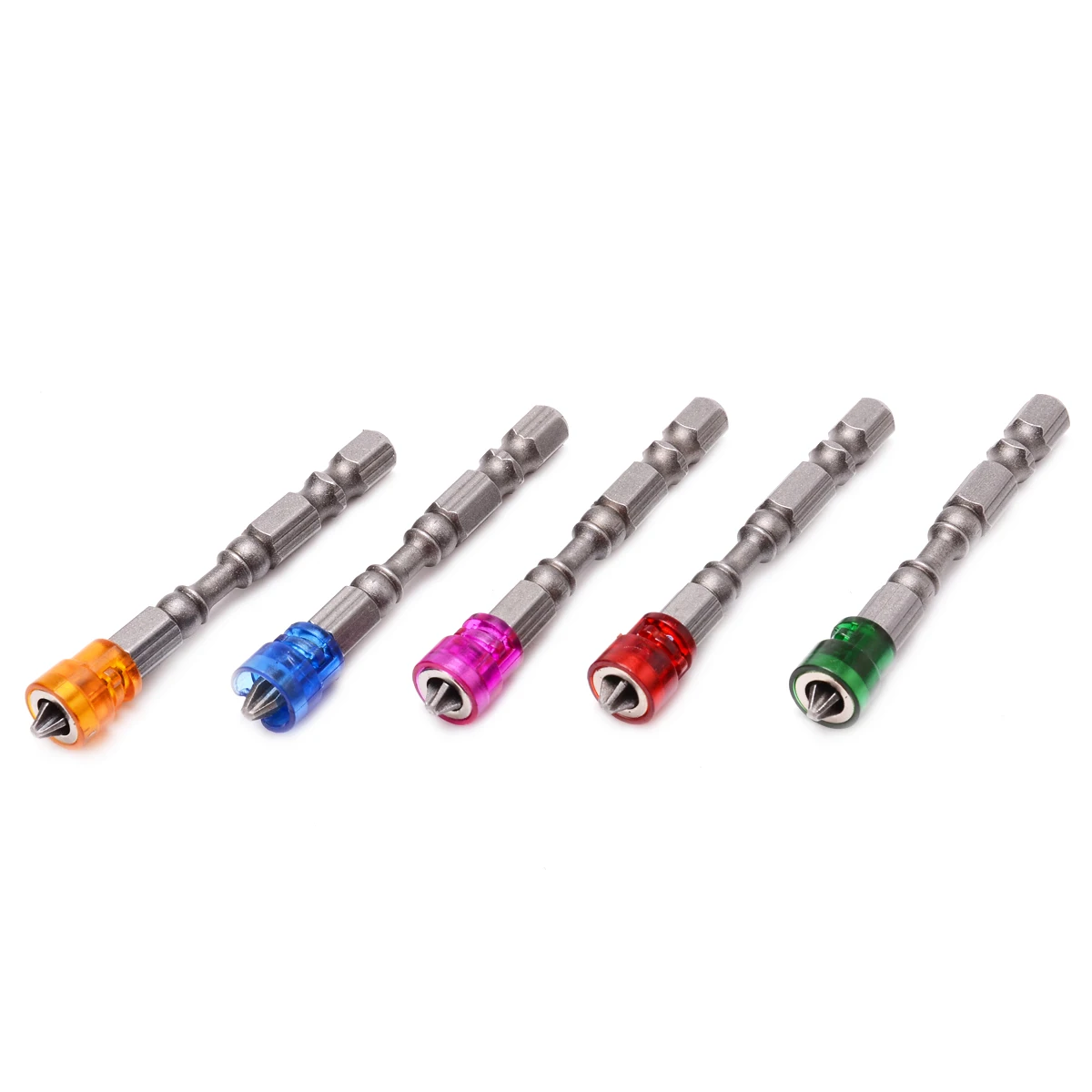 5pcs Single Head Magnetic Screwdriver Bit Anti-Slip S2 PH2 1/4