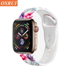 OSRUI силиконовый ремешок для apple watch band 4 44 мм 40 мм correa aplle часы 42 мм 38 мм резиновый браслет наручные iwatch 3 2 Аксессуары