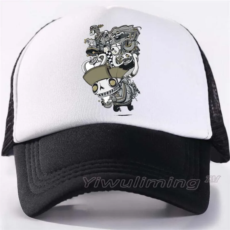 

New Summer Trucker Caps Everything In My Head Cool Summer Black Adult Cool Baseball Mesh Net Trucker Caps Hat for Men Adjustable