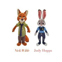 2016 New Movie 33cm Zootopia Plush Toy rabbit Judy Hopps Nick Sets Wilde police women cute Plush soft doll For Kids Toys