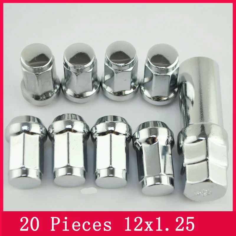 

20Nuts+1Key M12x1.25 Tuner Wheel Locking Kit Acorn Style Lug Nuts Key FORGED CLOSED ENDED aluminum Conical Seat Wheel nuts