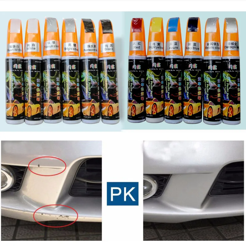 

1pcs Car Paint Care Scratch Repair Auto Paint Scratch Care Remover Paint Care Auto Paint Pen White Red Silver Blue Gray Black Ye