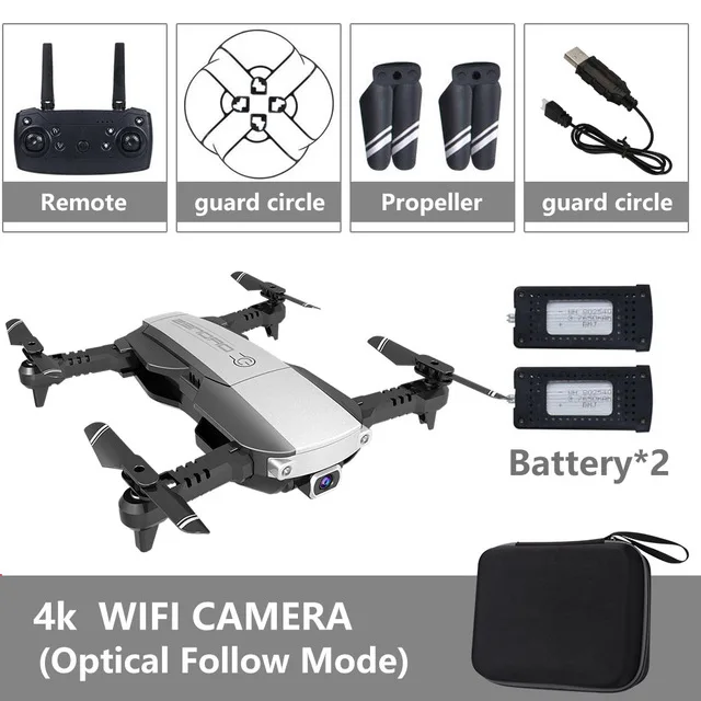Лучшая цена 16MP 4K HD камера Wi-Fi FPV дрона с дистанционным управлением складной оптический поток удержания высоты RC Quadcopter 6-axis gyro rc Дрон вертолет - Цвет: Black 4K 2B