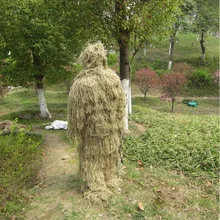 Открытый CS Bionic Grass Ghillie костюм маскировочный костюм камуфляжные комплекты с капюшоном винтовка Чехлы Охота боевой джунгли Clothess