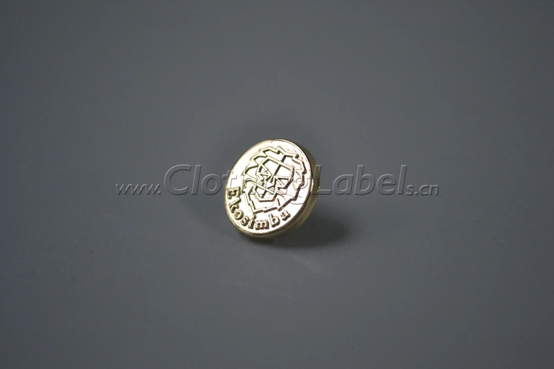 Custom Electroplating Embossed Metal Label/Zinc Alloy Round Metal