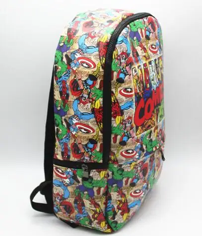 Супер рюкзак с героем из искусственной кожи Marvel Comics компьютерная школьная сумка для книг 42x30x12 см
