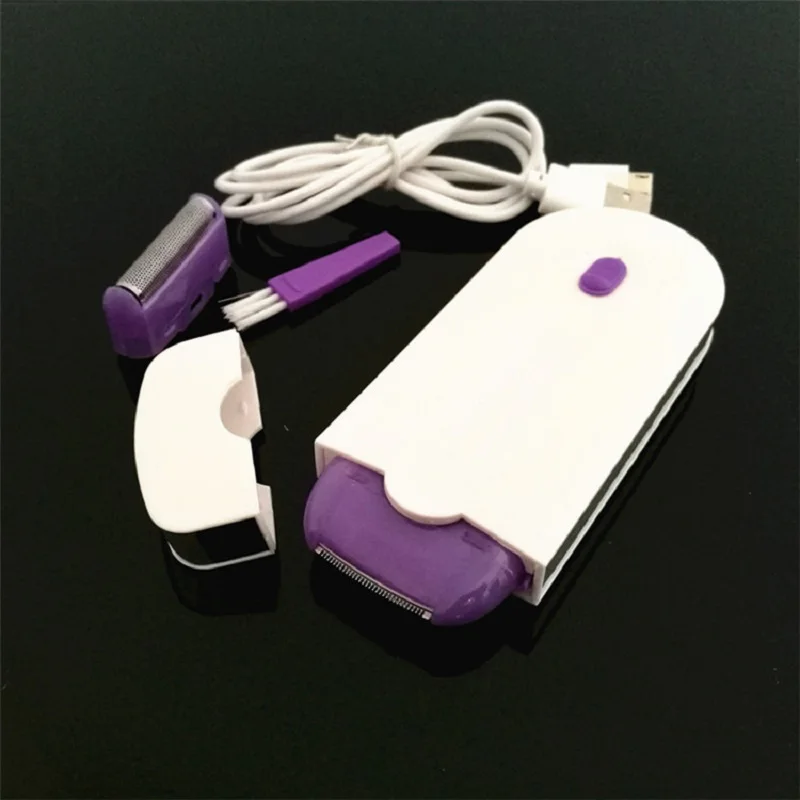 USB Перезаряжаемый женский эпилятор, портативный инструмент для удаления волос, Вращающаяся бритва для тела, лица, ног, бикини, губ, крем для удаления волос