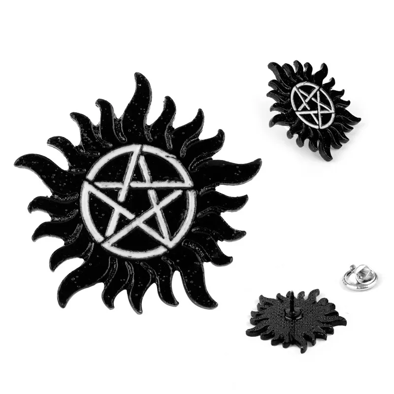 

Enamel Brooch Pin Supernatural Devil's Trap Pentagram badge Brooches for Women Men Lapel Pin Fashion Jewelry