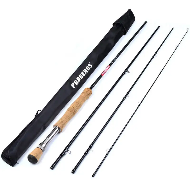 

2.7m Fly Fishing Rod 9' 3/4# 5/6# 7/8# 4 Piece Carbon Fiber Rod Fly Fishing Rod Soft Wooden Handle Sea Lake Saltwater Freshwater