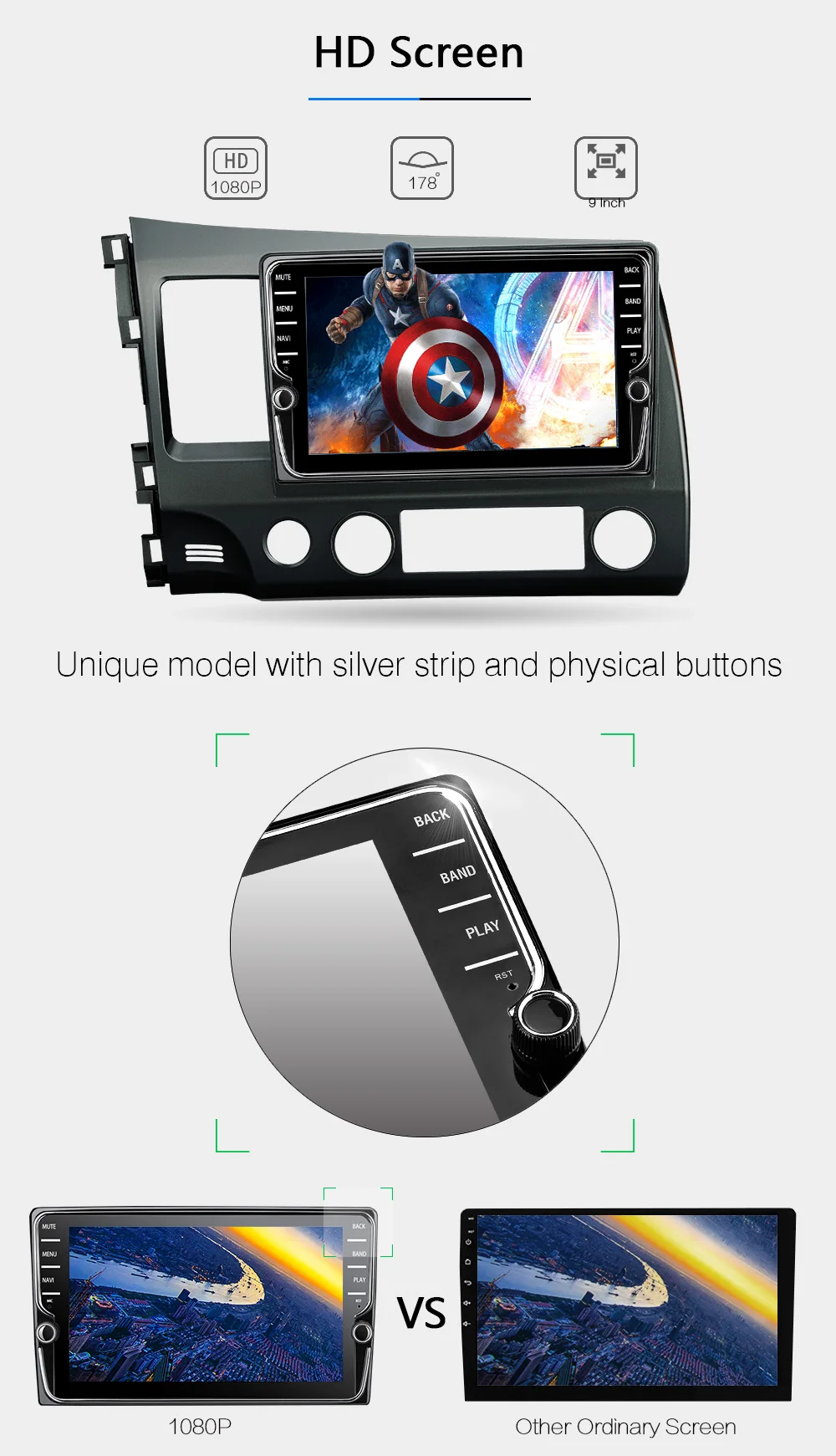 Clearance FUNROVER android 8.0 2 din car dvd for honda civic 2006-2011 navigation gps car radio video stereo multimedia player 2G RAM 32G 5