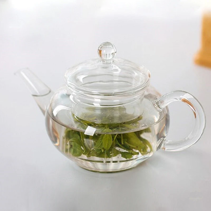 Прозрачный чайник из термостойкого стекла с китайским заварочным чайником, кофейным цветком, листьями, травяным горшком, 250 мл, прочный чайник, подарок