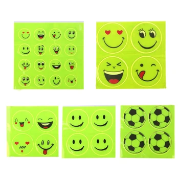 

1pcs Smiling Face Pattern Reflective Sticker Funny Reflective Bicycle Sticker Night Riding Sticker decoration accessories