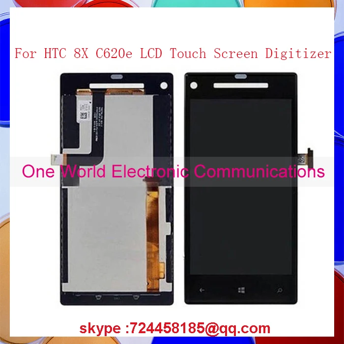 

One World 100% Top Quality For HTC 8X C620e Lcd Touch Screen Digitizer LCD Display Assembly Free Shipping