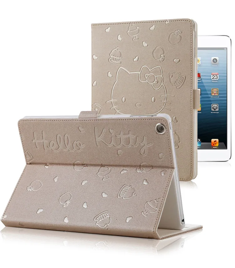 

Cartoon Hello Kitty Case for Ipad Pro 9.7inch, Leather Folio Tablet Protective Skin Shell Funda A1673 A1674 A1675 Smart Cover
